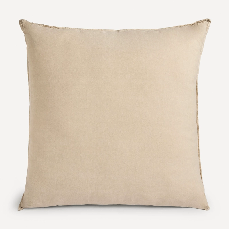 COJÍN MAISON LINETT STONEWASH 60X60 CM BEIGE - 1