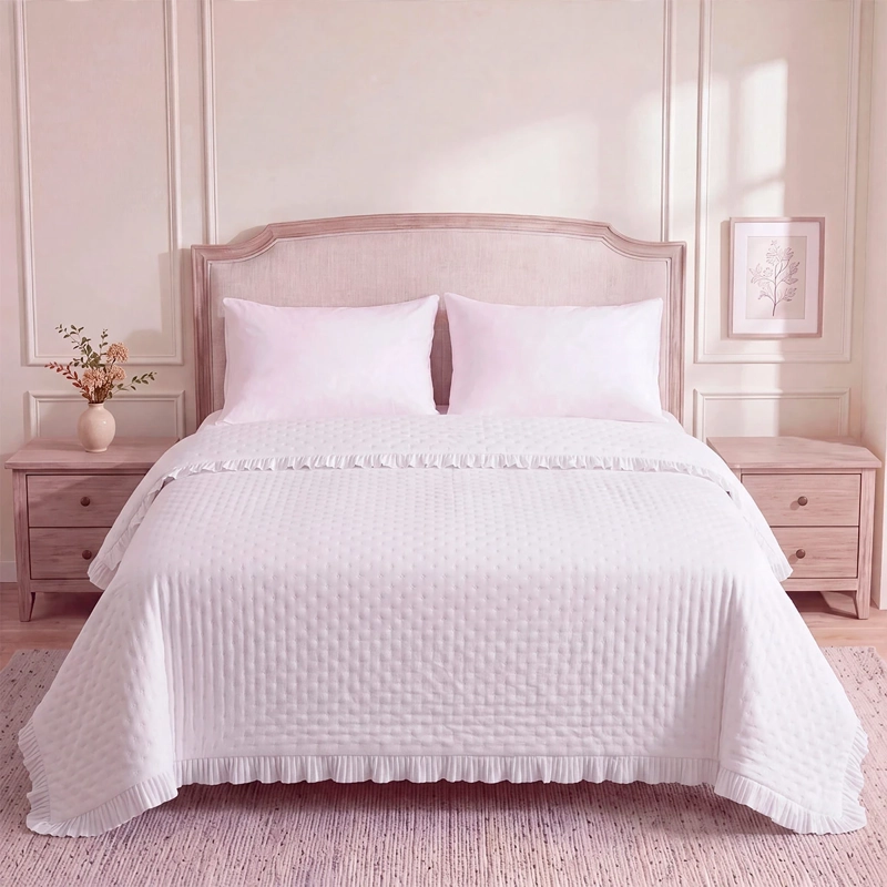 CUBRECAMA THE CLASSIC COLLECTION FLOR VUELOS 2 PLAZAS BLANCO