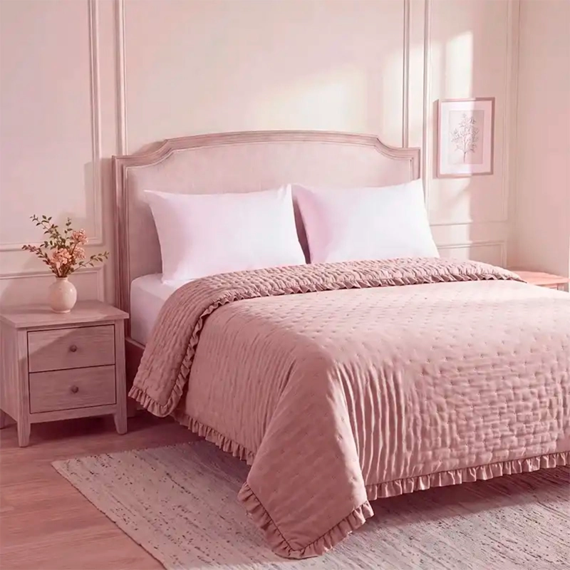 CUBRECAMA THE CLASSIC COLLECTION FLOR VUELOS 2 PLAZAS ROSA - 2