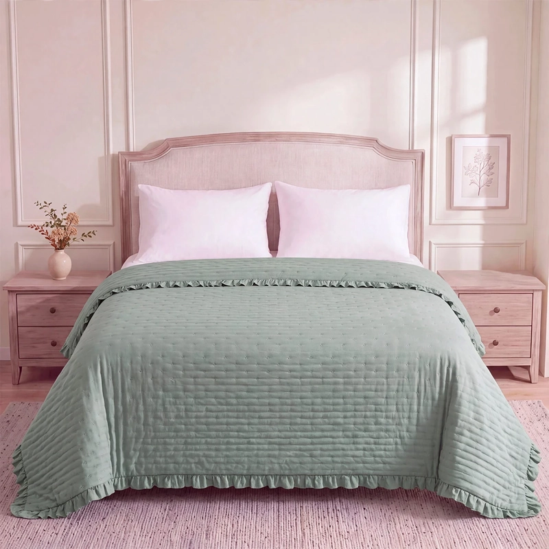 CUBRECAMA RIPLEY HOME FLOR VUELOS KING AQUA - 1