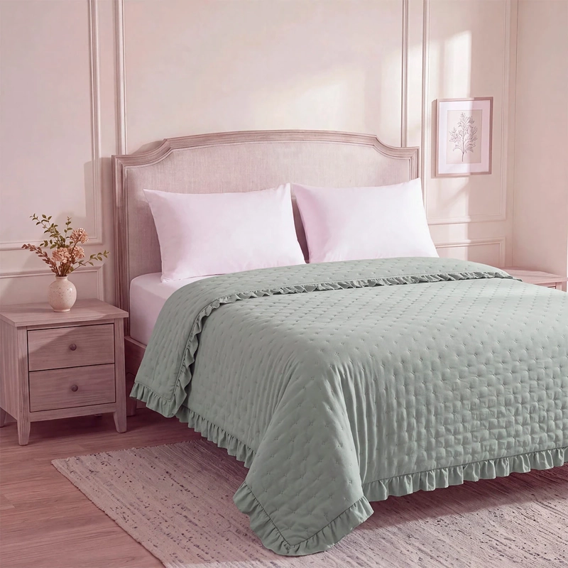 CUBRECAMA RIPLEY HOME FLOR VUELOS KING AQUA - 2