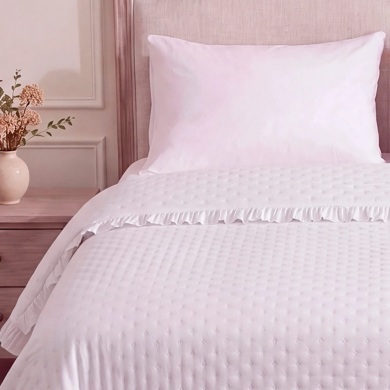 CUBRECAMA RIPLEY HOME FLOR VUELOS KING BLANCO - 3