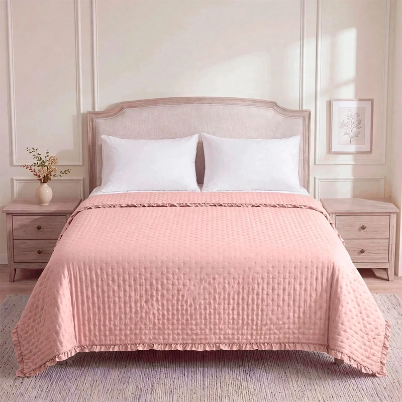CUBRECAMA RIPLEY HOME FLOR VUELOS KING ROSA