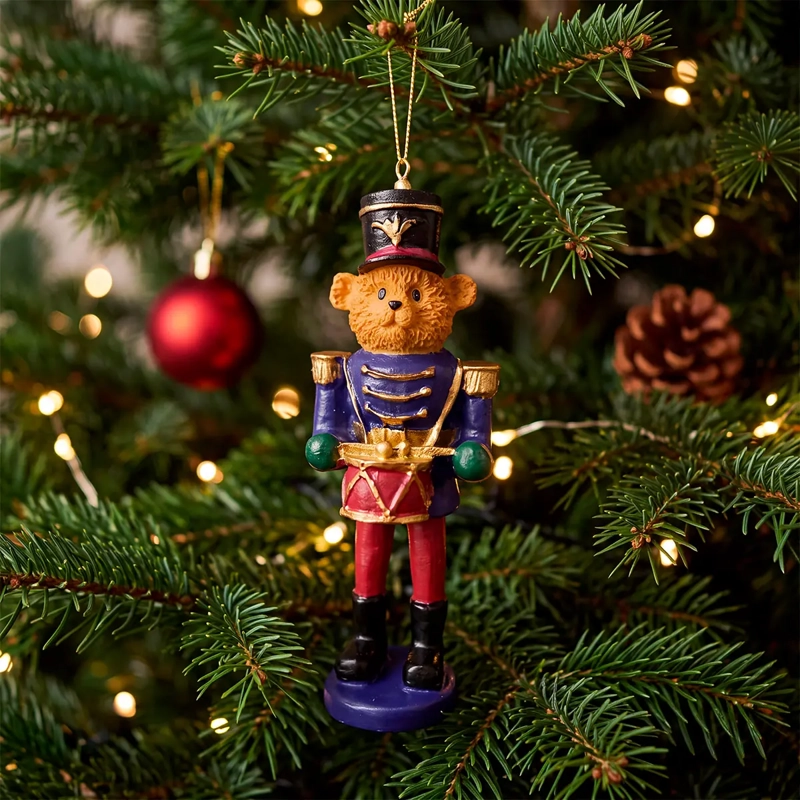 ADORNO NAVIDEÑO RIPLEY HOME TEDDY POLY AZUL - 1