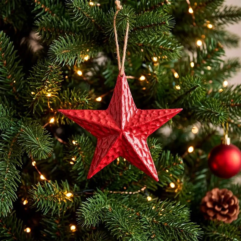 ADORNO NAVIDEÑO RIPLEY HOME TRADITIONAL XMAS ESTRELLA POLY ROJO - 1