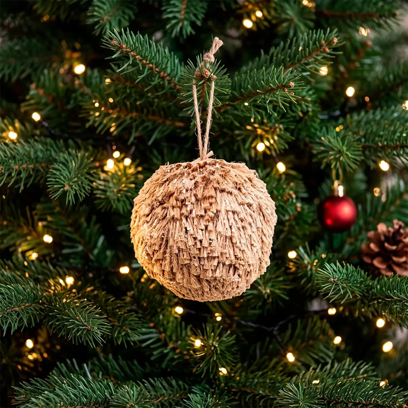 ADORNO NAVIDEÑO RIPLEY HOME NORDIC ESFERA PELOS SISAL - 1