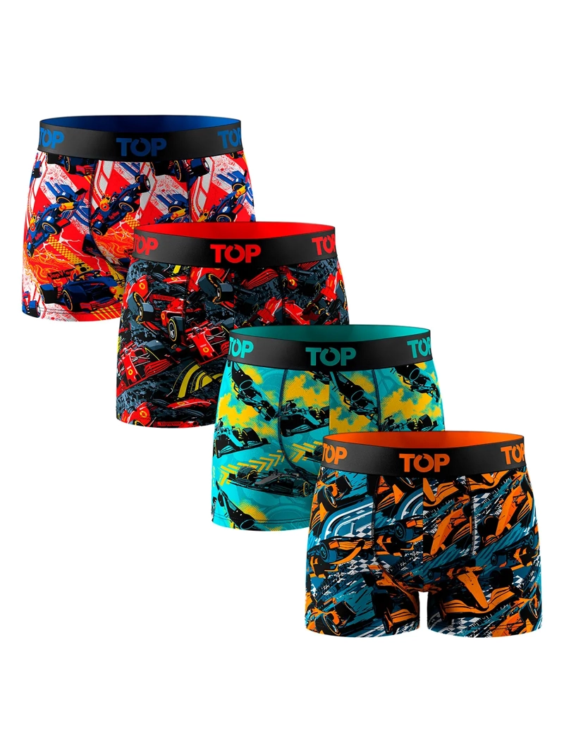 PACK X4 BÓXER ALGODÓN NIÑO TOP MOTORES - 1
