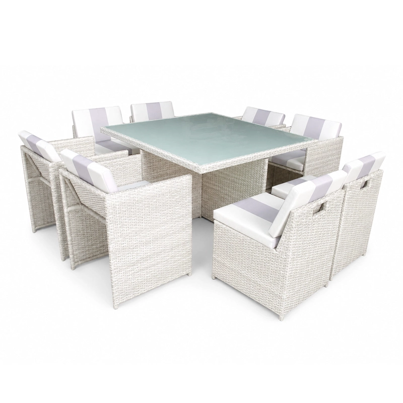 JUEGO DE COMEDOR MAISON LINETT MC 6 SILLAS 2 SITIALES - 1