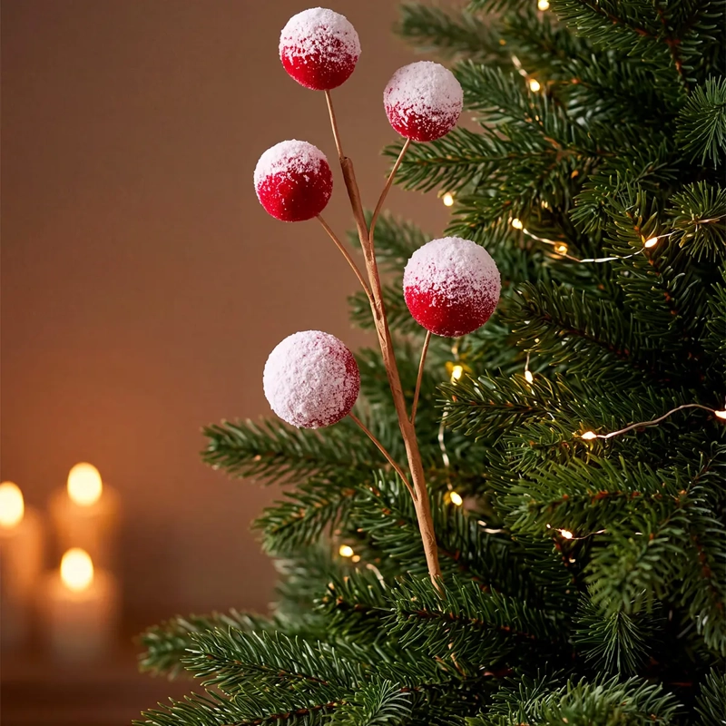 ADORNO NAVIDEÑO RIPLEY HOME TRADITIONAL XMAS RAMA POMPOM ROJO - 1