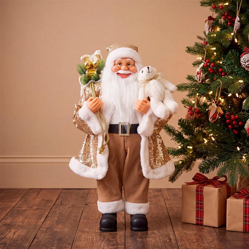 ADORNO NAVIDEÑO RIPLEY HOME SANTA 60 CM GOLD - 1
