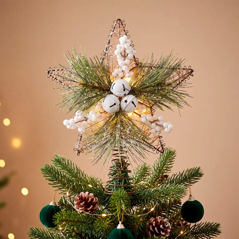 ADORNO NAVIDEÑO RIPLEY HOME NORDIC PUNTA DE ÁRBOL TEJIDO - 1