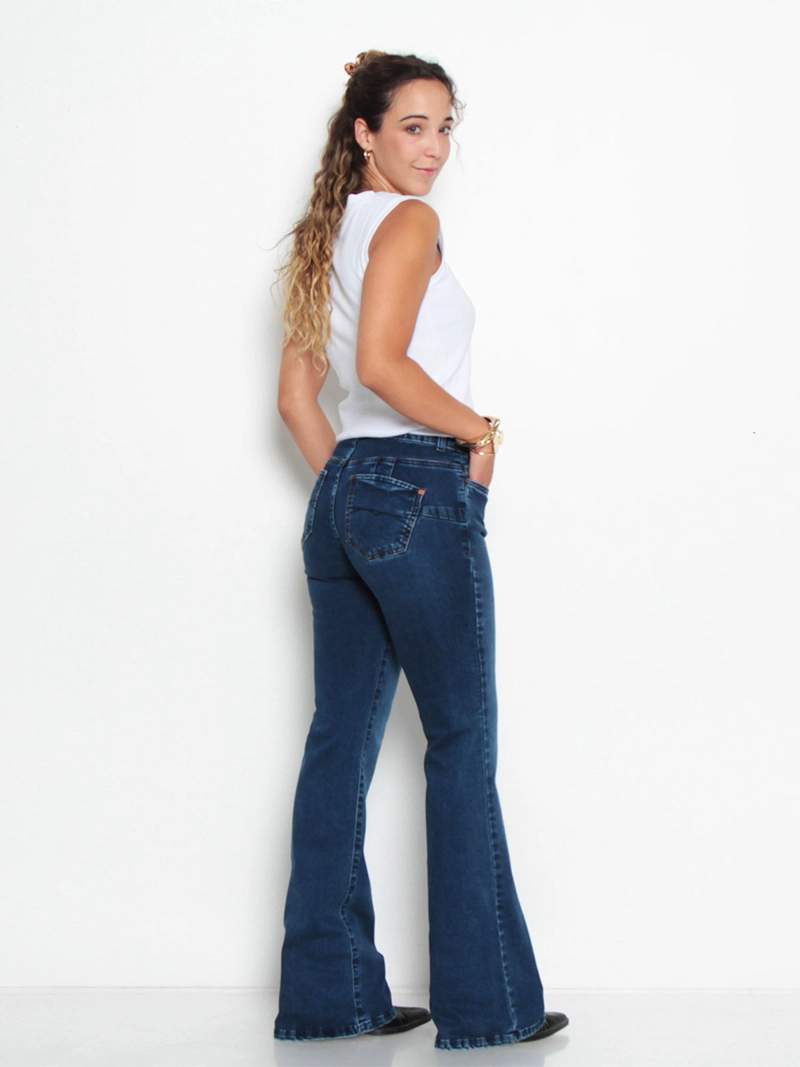 JEANS MUJER WADOS ALGODÓN FLARE TIRO BAJO - 2