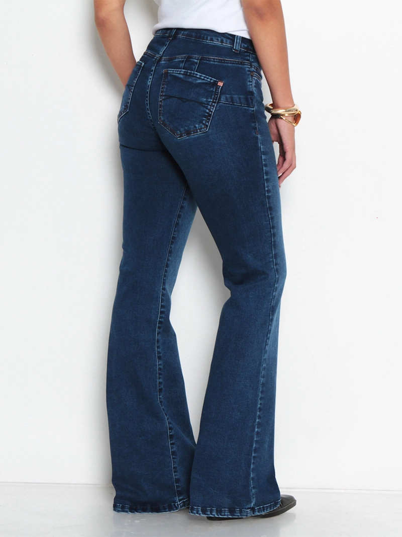 JEANS MUJER WADOS ALGODÓN FLARE TIRO BAJO - 4