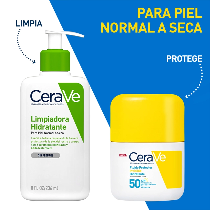 PROTECTOR SOLAR CERAVE FLUIDO HIDRATANTE E INVISIBLE SPF50 50ML - 6
