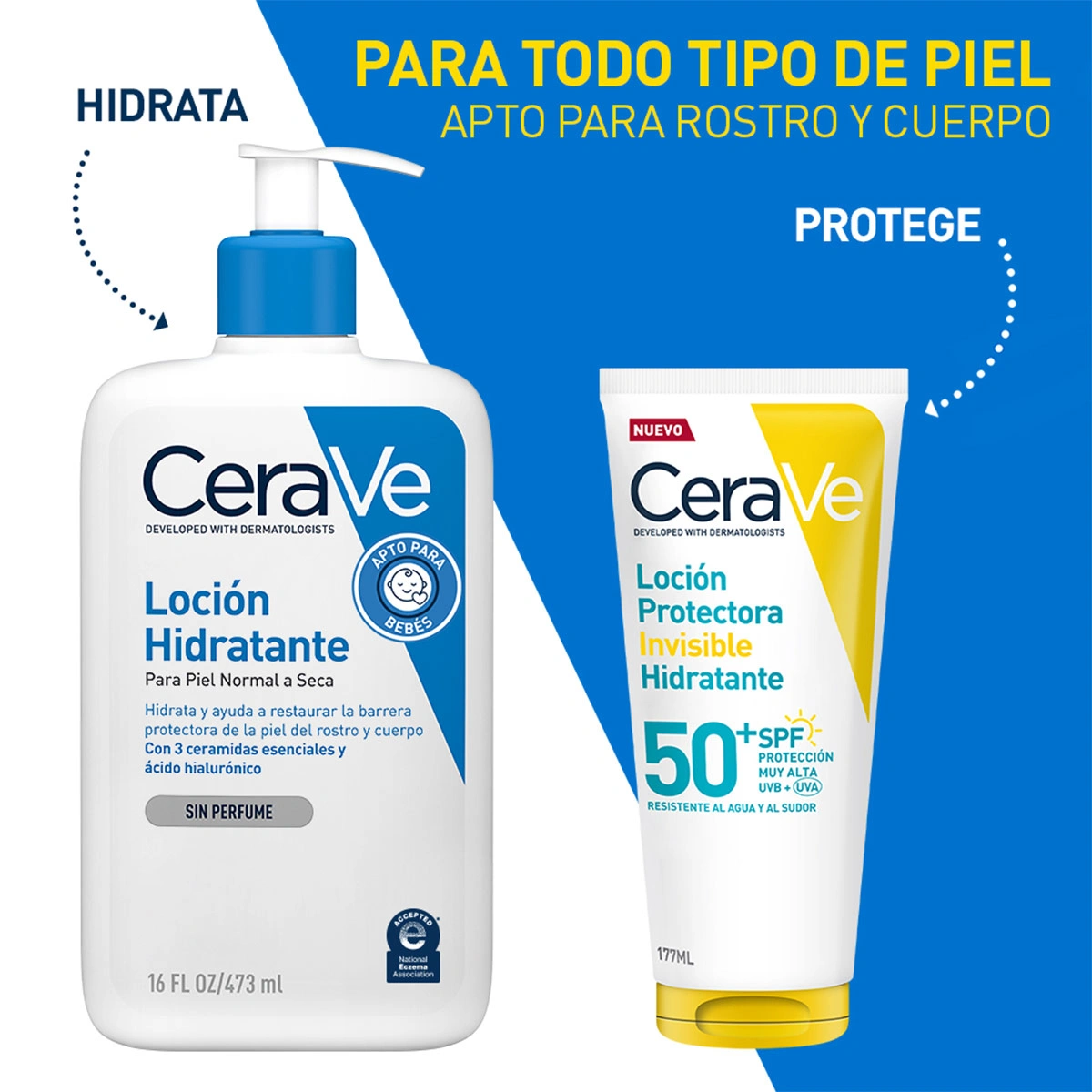 PROTECTOR SOLAR ROSTRO Y CUERPO CERAVE HIDRATANTE E INVISIBLE SPF50+ 177ML - 6