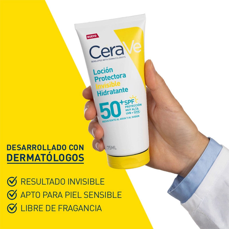 PROTECTOR SOLAR ROSTRO Y CUERPO CERAVE HIDRATANTE E INVISIBLE SPF50+ 75ML - 5
