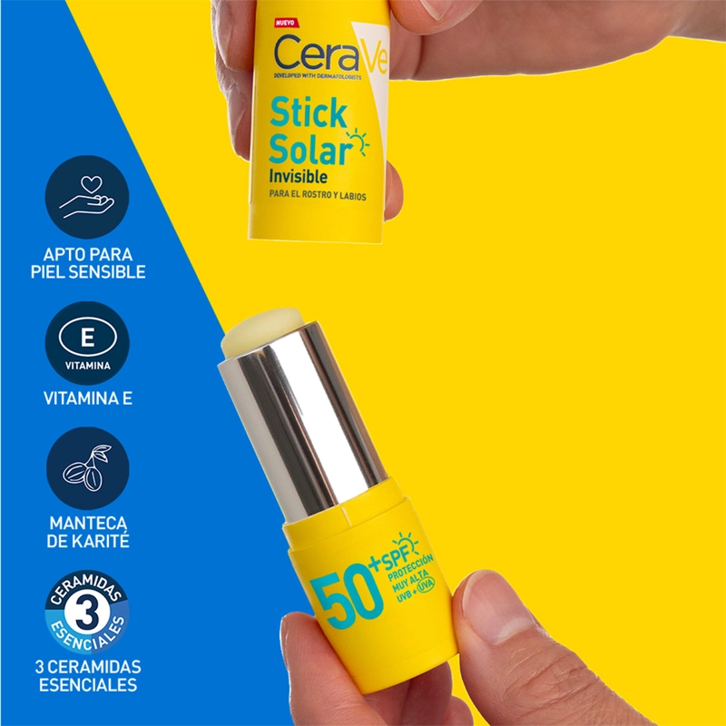 PROTECTOR SOLAR ROSTRO Y LABIOS CERAVE SUNSCREEN STICK SPF50+ 8G - 4