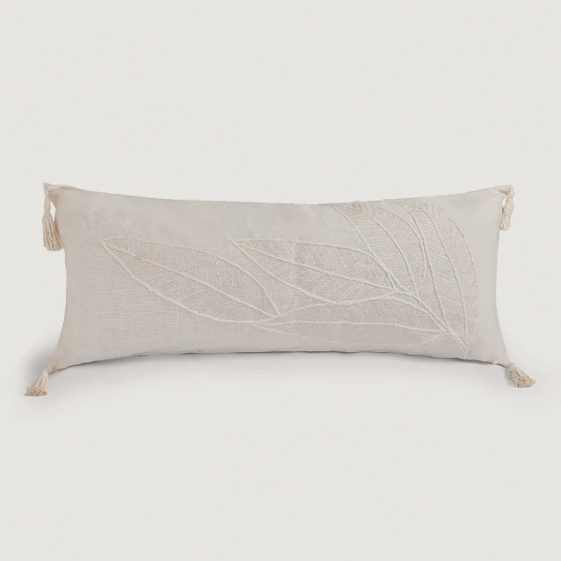 COJÍN MAISON LINETT FLOR 35X90 CM BLANCO - 2
