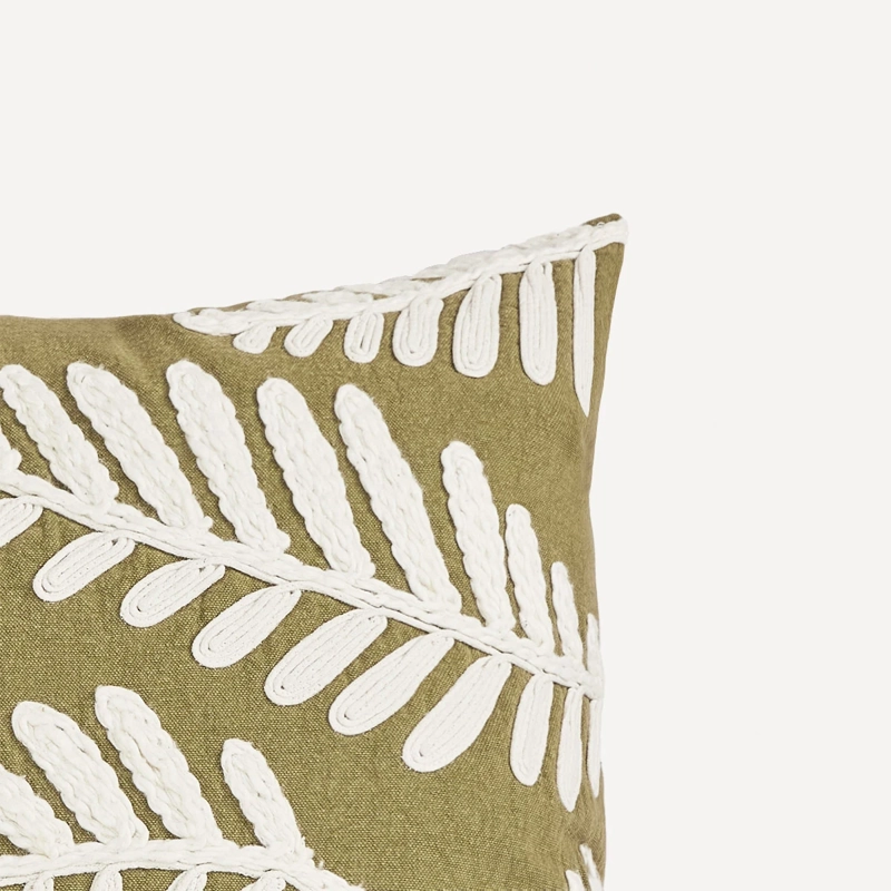 COJÍN MAISON LINETT HOJAS 50X50 CM BEIGE - 3