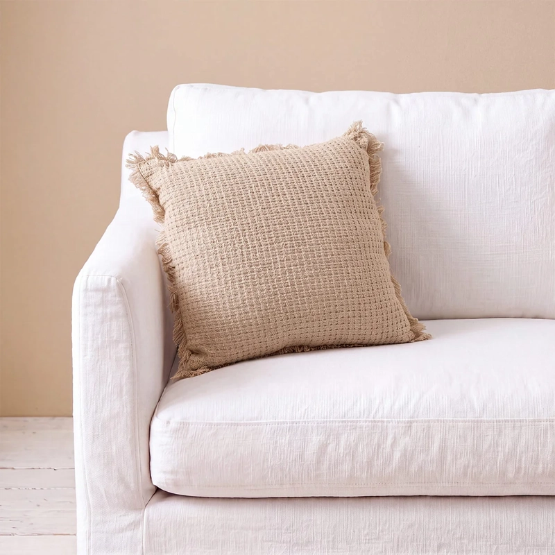 COJÍN RIPLEY HOME FLECOS 45X45 CM BEIGE - 1