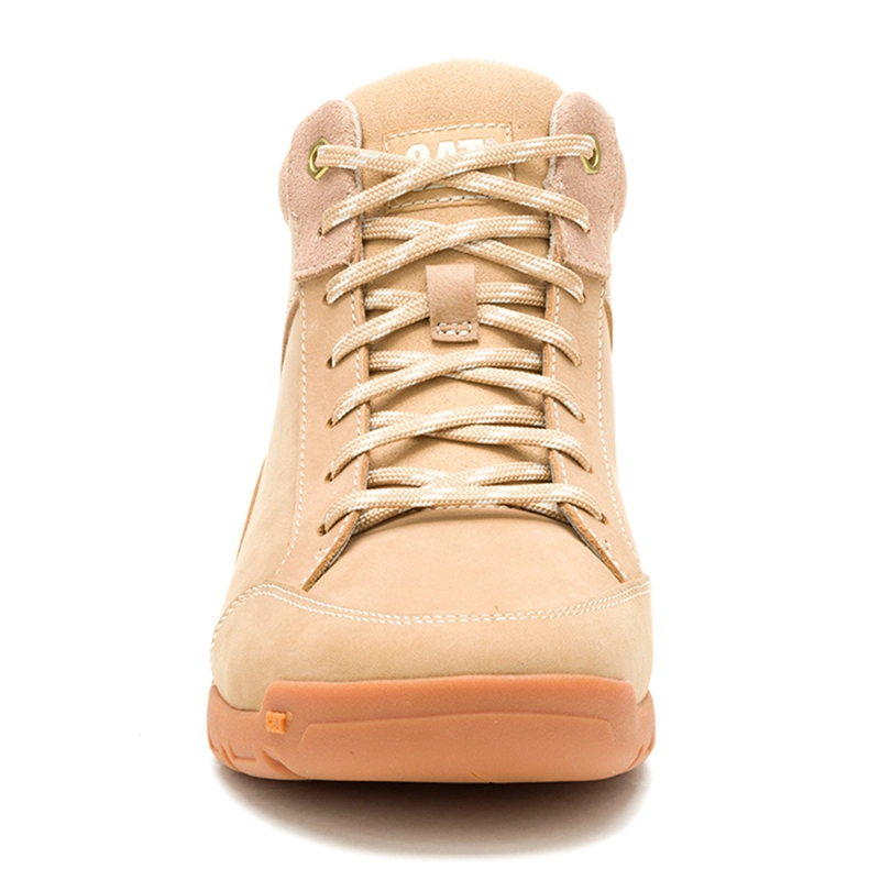 ZAPATILLAS MUJER CAT URBANAS BEIGE VERSY MID CUERO - 2