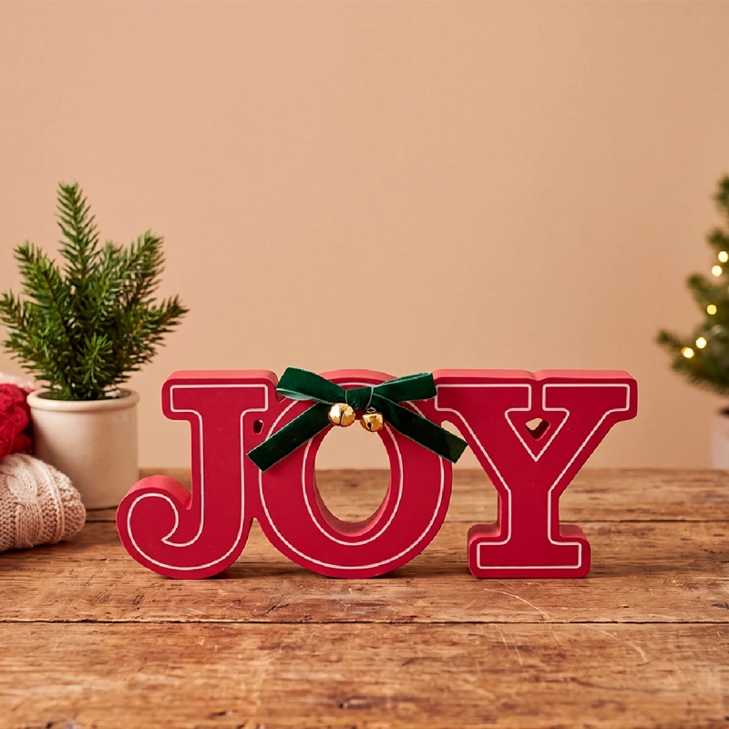 ADORNO NAVIDEÑO RIPLEY HOME TRADITIONAL XMAS JOY WOOD - 1