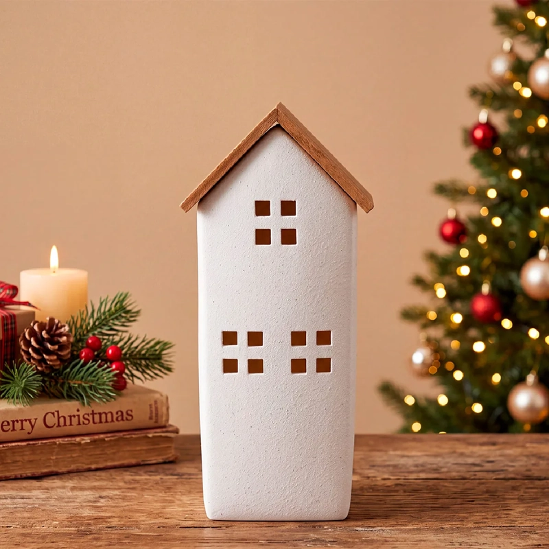 ADORNO NAVIDEÑO RIPLEY HOME NORDIC CASITA 3 VENTANAS - 1