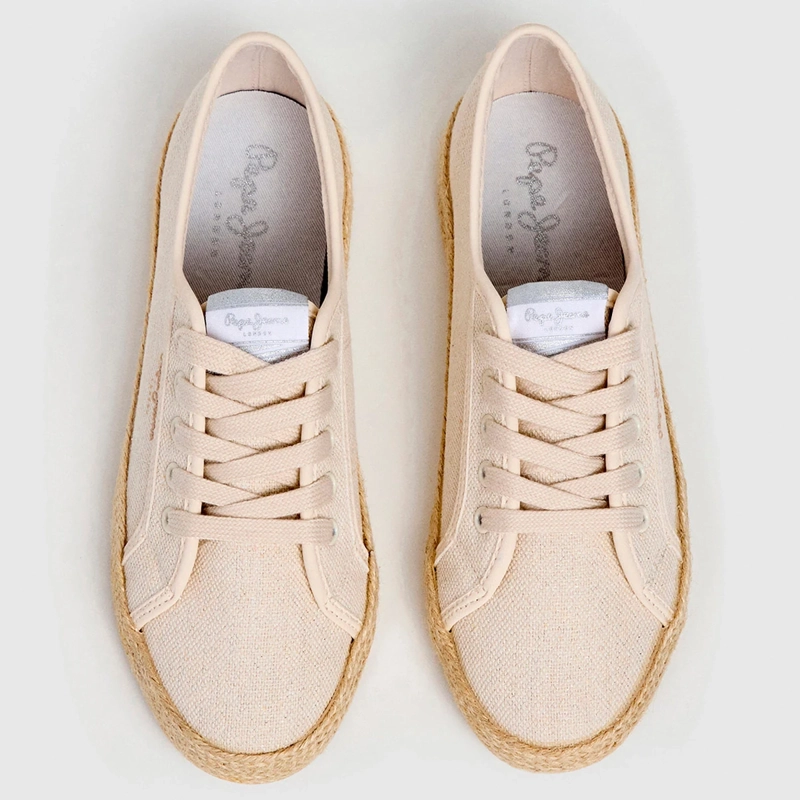 ZAPATILLAS MUJER PEPE JEANS LONDON CASUALES BEIGE BRADY JUTE  - 4