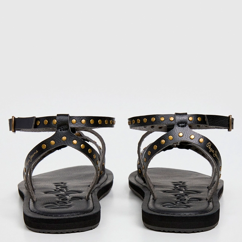 SANDALIAS MUJER PEPE JEANS LONDON CASUALES NEGRO RIO STUDS - 4