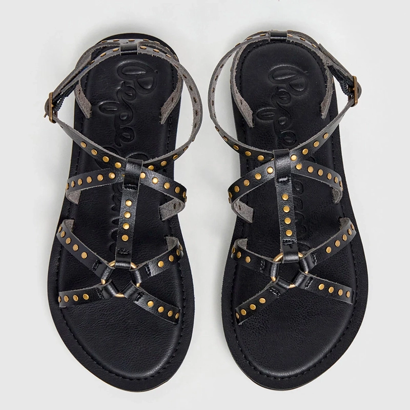 SANDALIAS MUJER PEPE JEANS LONDON CASUALES NEGRO RIO STUDS - 3