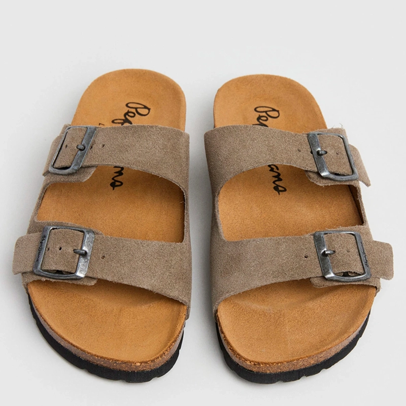 SANDALIAS MUJER PEPE JEANS LONDON CASUALES BEIGE OBAN SUEDE CUERO - 3