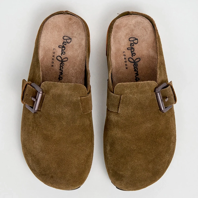 SANDALIAS MUJER PEPE JEANS LONDON CASUALES VERDE CORBY CLOG CUERO - 3