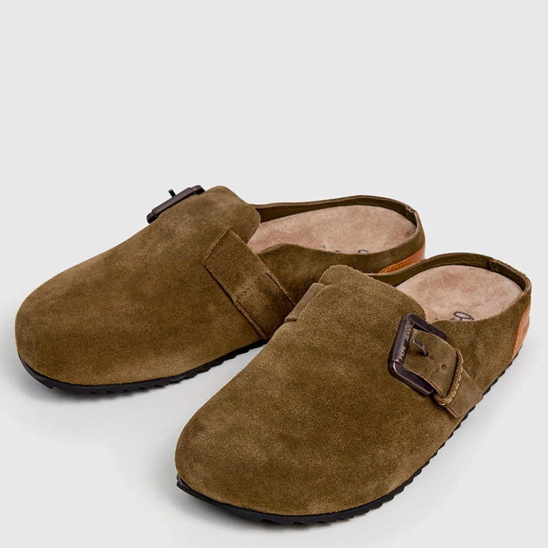 SANDALIAS MUJER PEPE JEANS LONDON CASUALES VERDE CORBY CLOG CUERO - 2