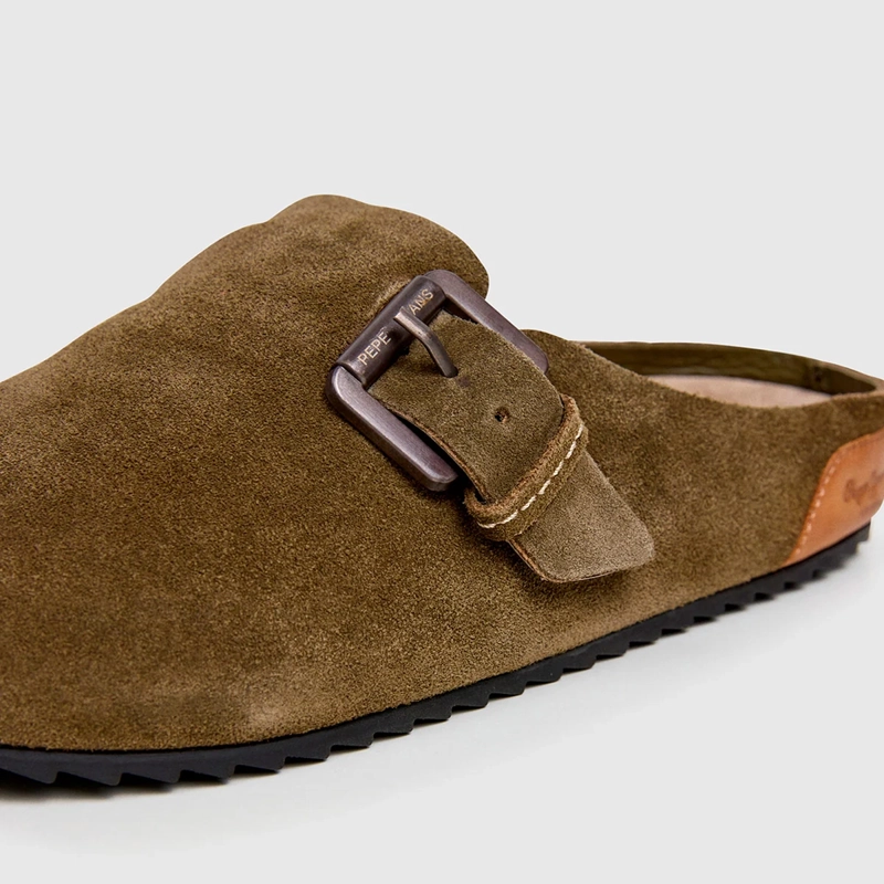 SANDALIAS MUJER PEPE JEANS LONDON CASUALES VERDE CORBY CLOG CUERO - 6