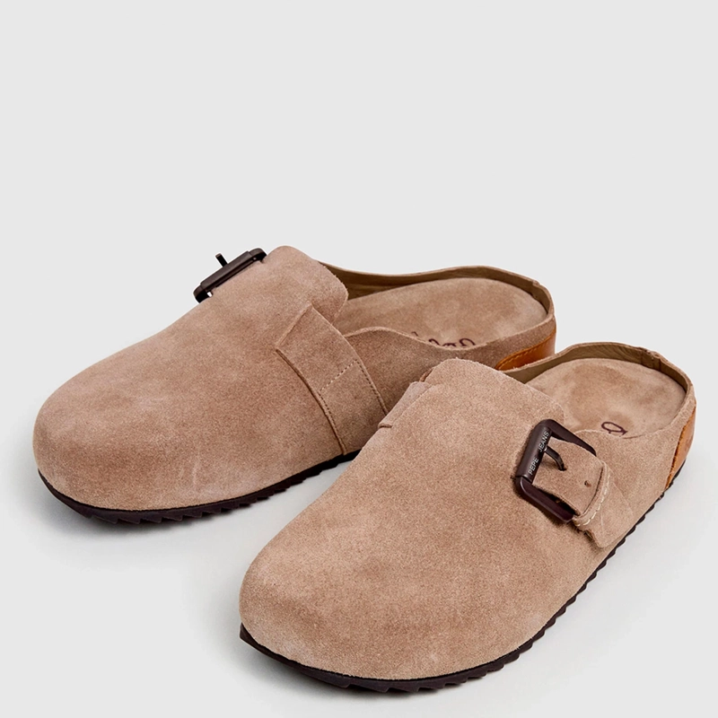 SANDALIAS MUJER PEPE JEANS LONDON CASUALES BEIGE CORBY CLOG CUERO - 2
