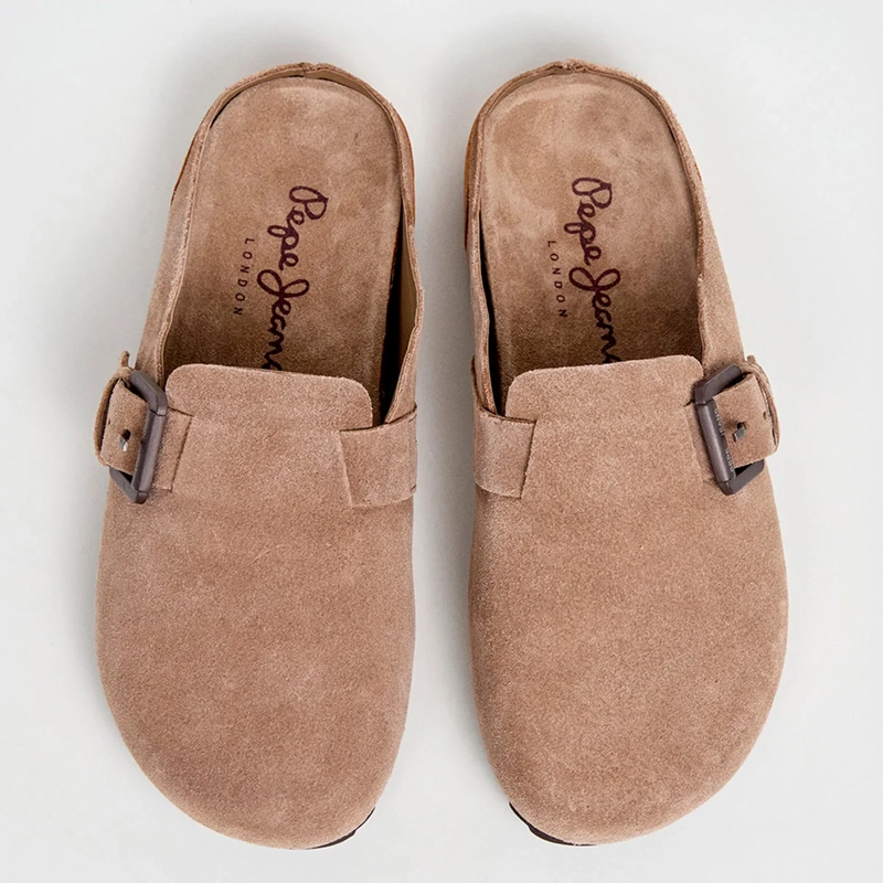SANDALIAS MUJER PEPE JEANS LONDON CASUALES BEIGE CORBY CLOG CUERO - 3