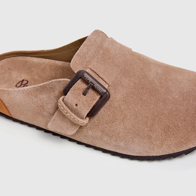 SANDALIAS MUJER PEPE JEANS LONDON CASUALES BEIGE CORBY CLOG CUERO - 6