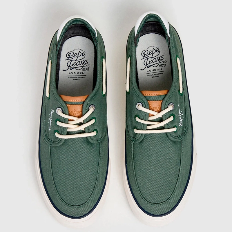 ZAPATILLAS HOMBRE PEPE JEANS LONDON CASUALES VERDE TAYLOR BOAT - 3