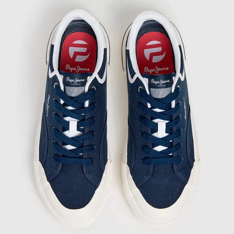 ZAPATILLAS HOMBRE PEPE JEANS LONDON CASUALES AZUL NOLAN BASIC - 3