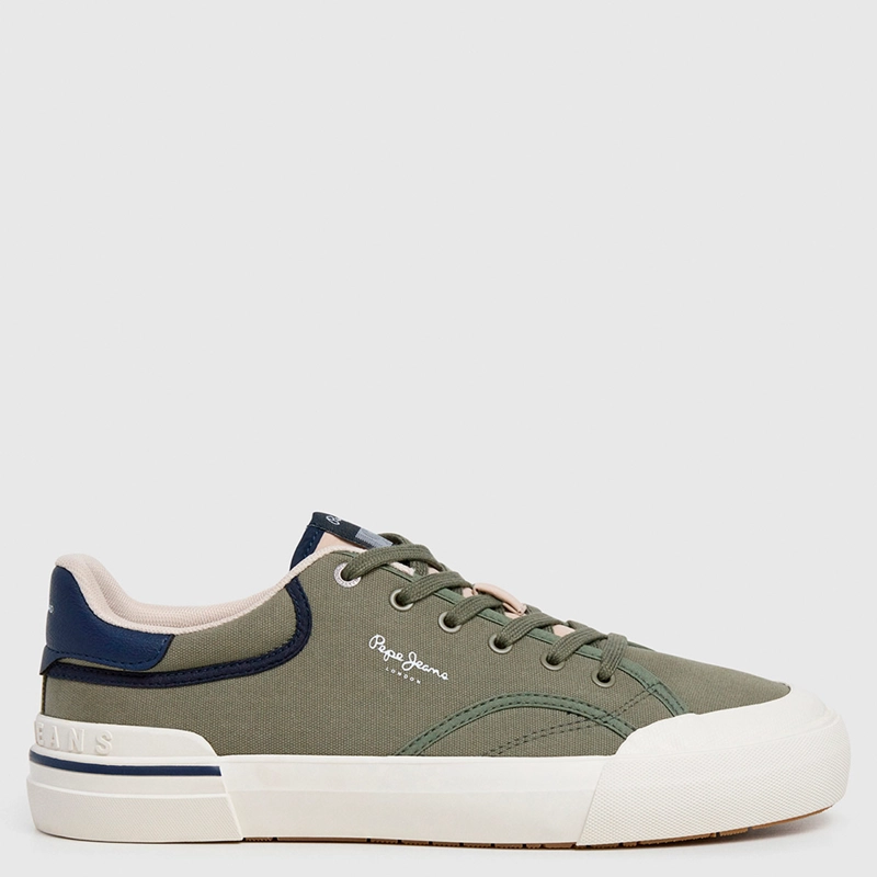 ZAPATILLAS HOMBRE PEPE JEANS LONDON CASUALES VERDE NOLAN BASIC - 1