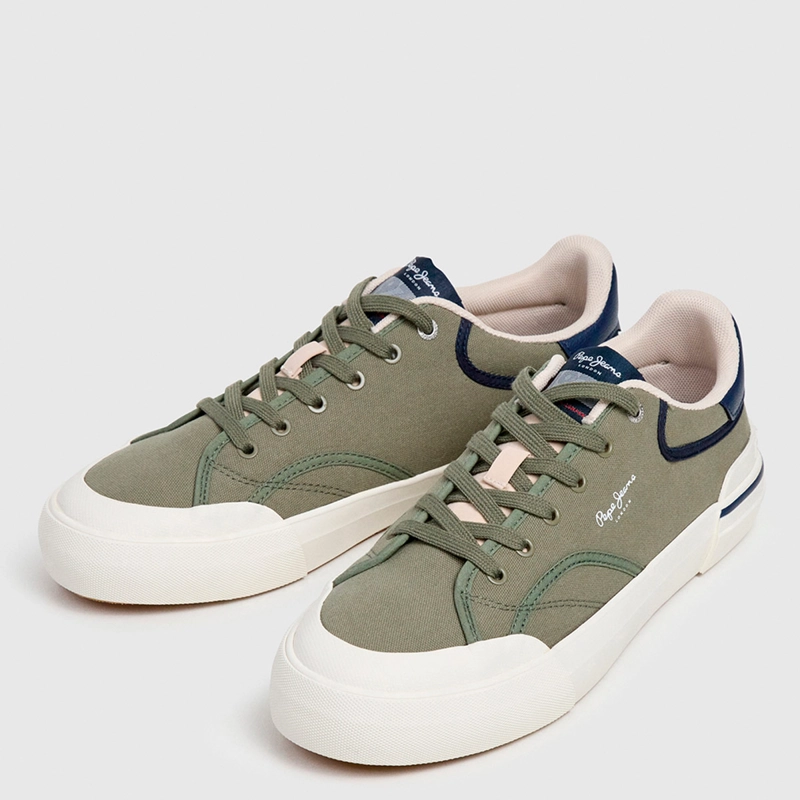 ZAPATILLAS HOMBRE PEPE JEANS LONDON CASUALES VERDE NOLAN BASIC - 2