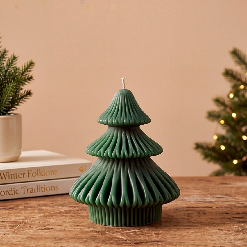 SET X4 VELAS RIPLEY HOME PINO 25 CM VERDE - 1