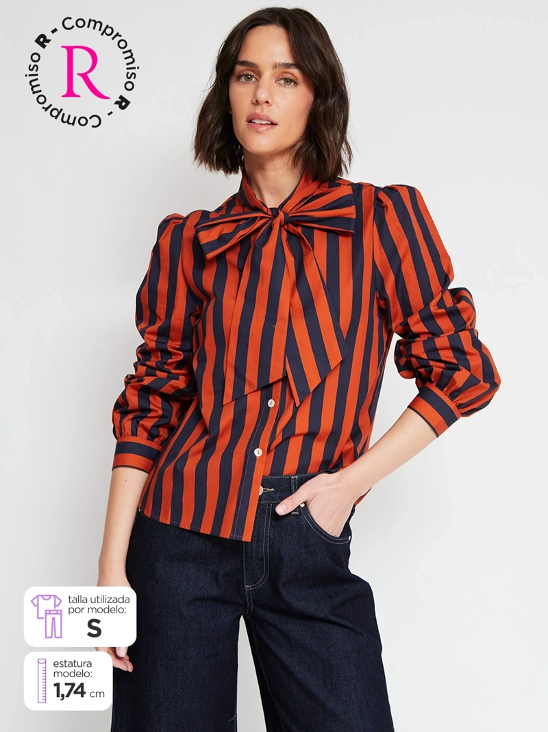 BLUSA MUJER MARQUIS ALGODÓN LAZO - 1