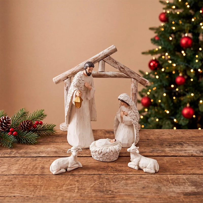 PESEBRE RIPLEY HOME 6 PIEZAS BLANCO REAL - 1