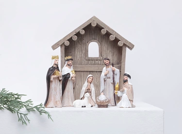 PESEBRE RIPLEY HOME CASA MADERA 8 PIEZAS - 2