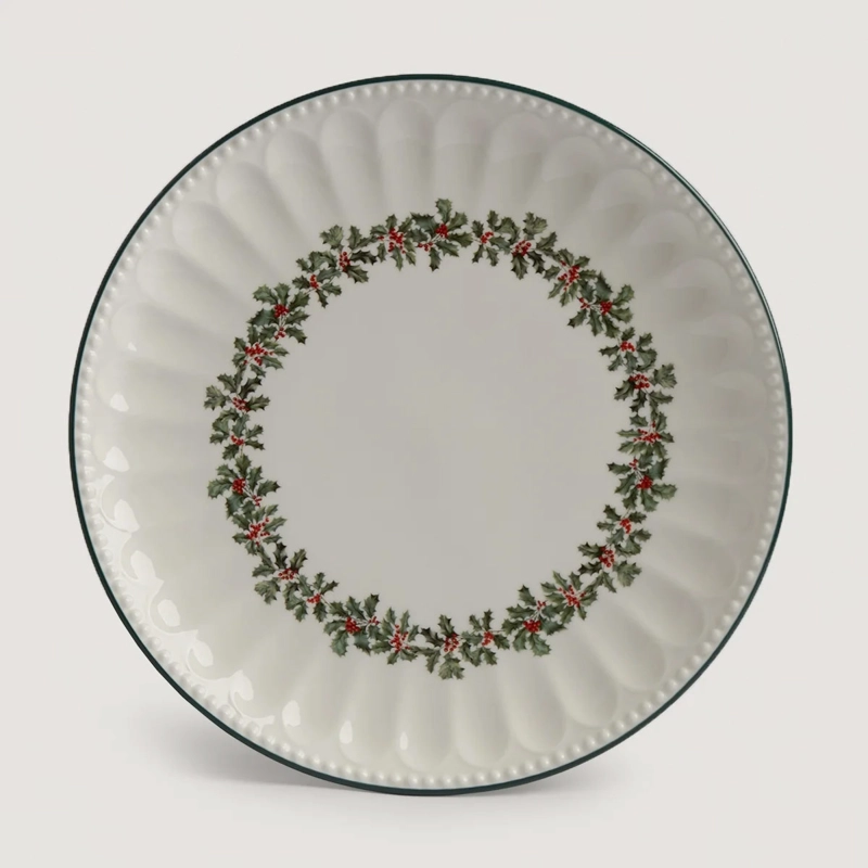 PLATO FONDO RIPLEY HOME RAMAS NAVIDAD BLANCO - 2