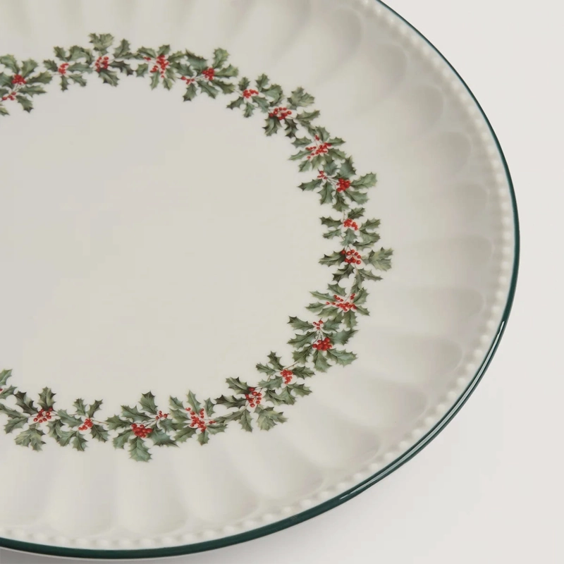 PLATO FONDO RIPLEY HOME RAMAS NAVIDAD BLANCO - 3