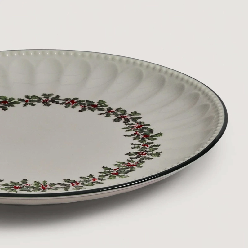 PLATO FONDO RIPLEY HOME RAMAS NAVIDAD BLANCO - 4