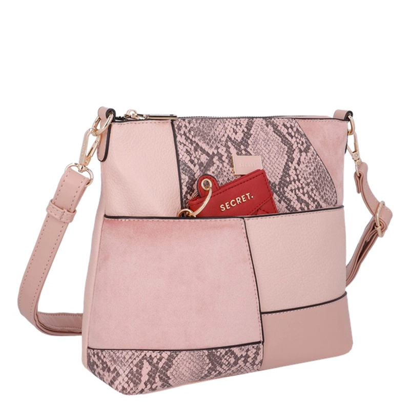 CARTERA BANDOLERA SECRET CRACOVIA ROSADO  - 3