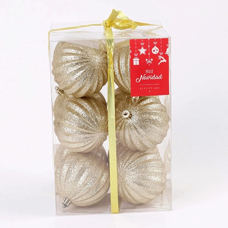 SET X12 ADORNOS NAVIDEÑO RIPLEY HOME GIRO 8 CM DORADO - 1